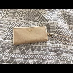 Coach tan/white wallet